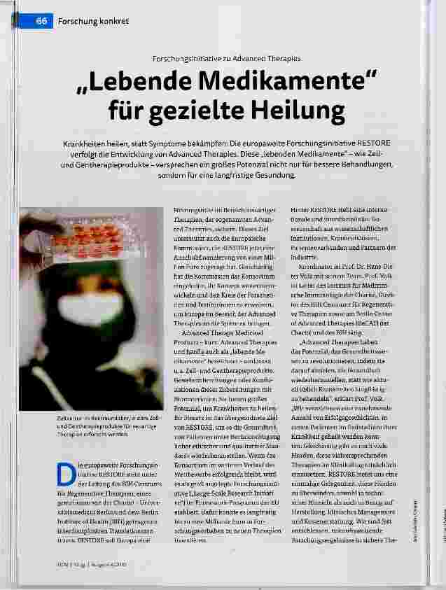 Vorschauseite 1: Lebende Medikamente für gezielte Heilung
