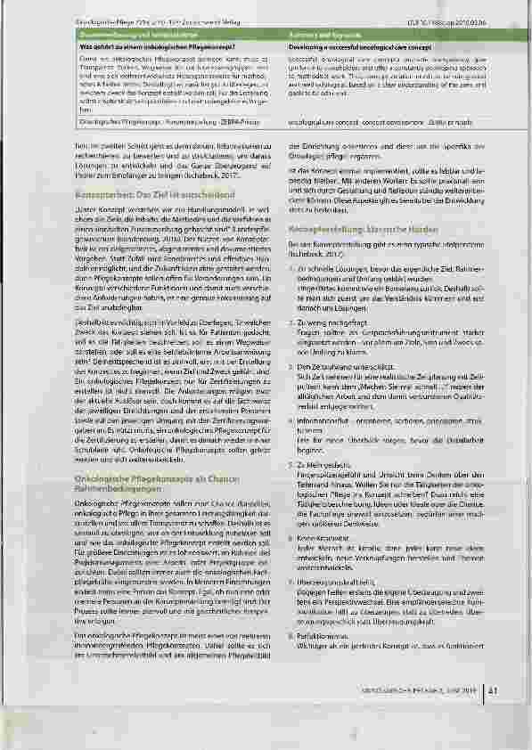 Vorschauseite 2: Was gehört zu einem onkologischen Pflegekonzept? - Teil 1