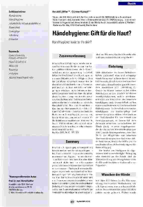 Vorschauseite 1: Händehygiene: Gift für die Haut?