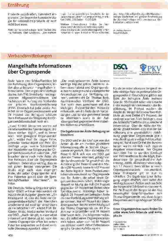 Vorschauseite 3: Nanotechnologie für Lebensmittel: Segen oder Fluch?