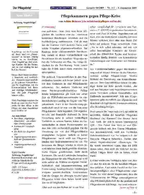 Vorschauseite 2: Pflegekammern gegen Pflege-Krise