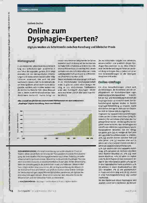 Vorschauseite 1: Online zum Dysphagie-Experten?