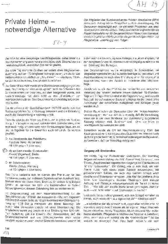 Vorschauseite 1: Private Heime - notwendige Alternative