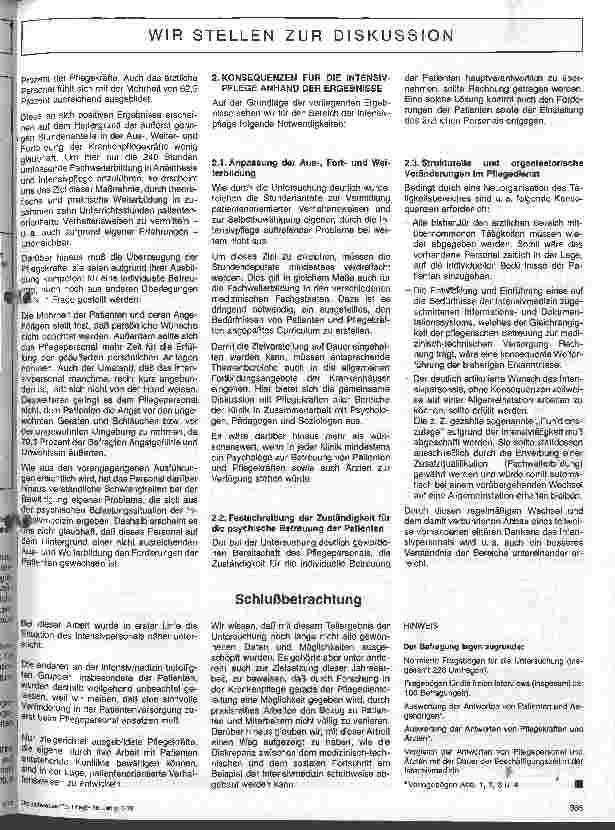 Vorschauseite 4: Zur Situation der Krankenpflege in der Intensivmedizin