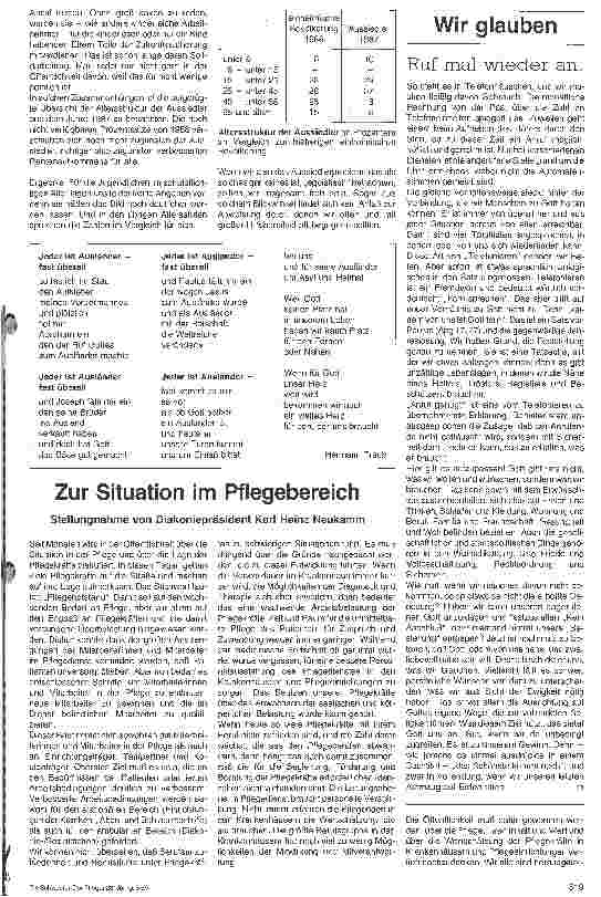 Vorschauseite 1: Zur Situation im Pflegebereich Stellungnahme