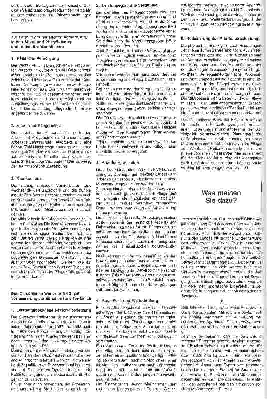 Vorschauseite 2: Zur Situation im Pflegebereich Stellungnahme