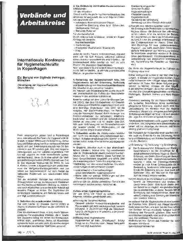 Vorschauseite 1: Internationale Konferenz für Hygienefachkräfte in Kopenhagen