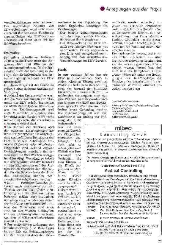 Vorschauseite 6: EDV-Einarbeitung im Herzzentrum Frankfurt/Main