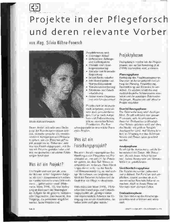 Vorschauseite 1: Projekte in der Pflegeforschung und deren relevante Vorbereitung