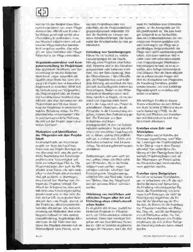 Vorschauseite 3: Projekte in der Pflegeforschung und deren relevante Vorbereitung