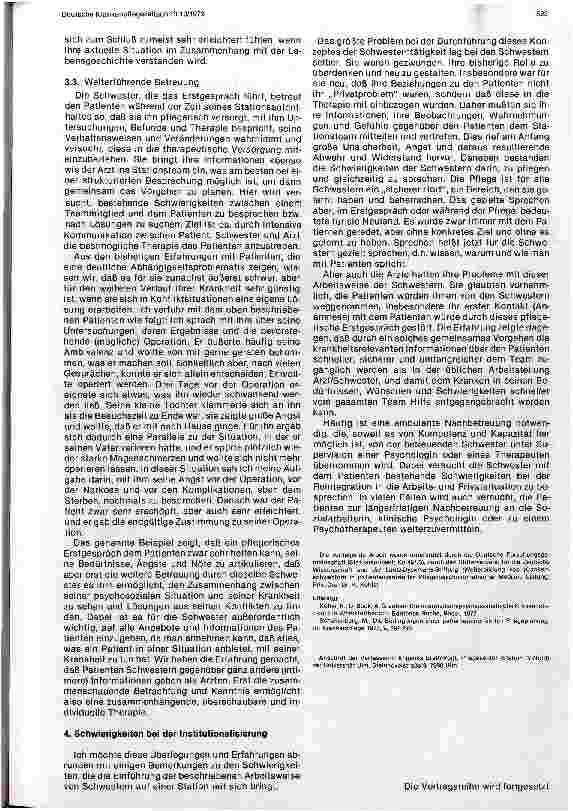 Vorschauseite 3: Arbeitsmöglichkeiten einer psychosomatischen Schwester in der Pflege