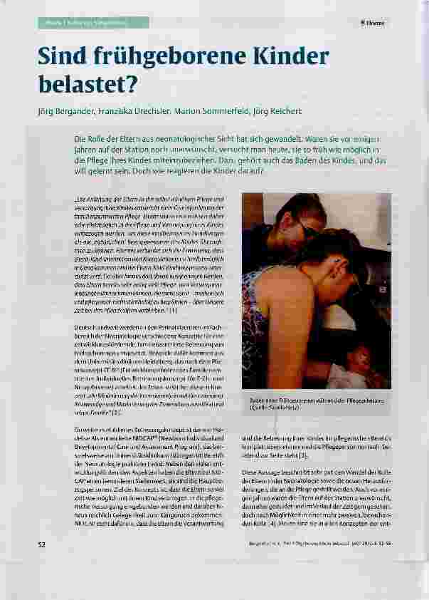 Vorschauseite 1: Sind frühgeborene Kinder belastet?