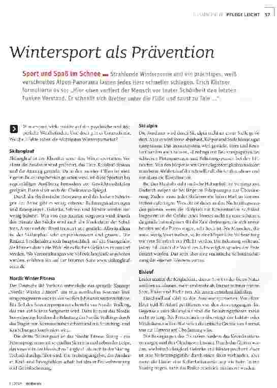 Vorschauseite 1: Wintersport als Prävention