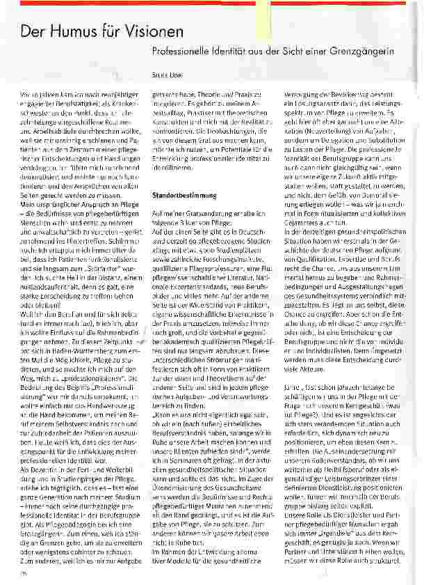Vorschauseite 1: Der Humus für VisionenProfessionelle Identität aus der Sicht einer Grenzgängerin