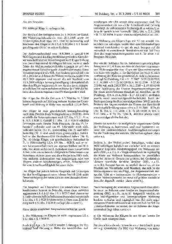 Vorschauseite 3: Alleinstehender hilfebedürftiger Elternteil; Kind; Mietkosten; Umgangsrecht; angemessene Wohnraumfläche