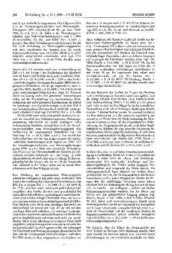 Vorschauseite 4: Alleinstehender hilfebedürftiger Elternteil; Kind; Mietkosten; Umgangsrecht; angemessene Wohnraumfläche