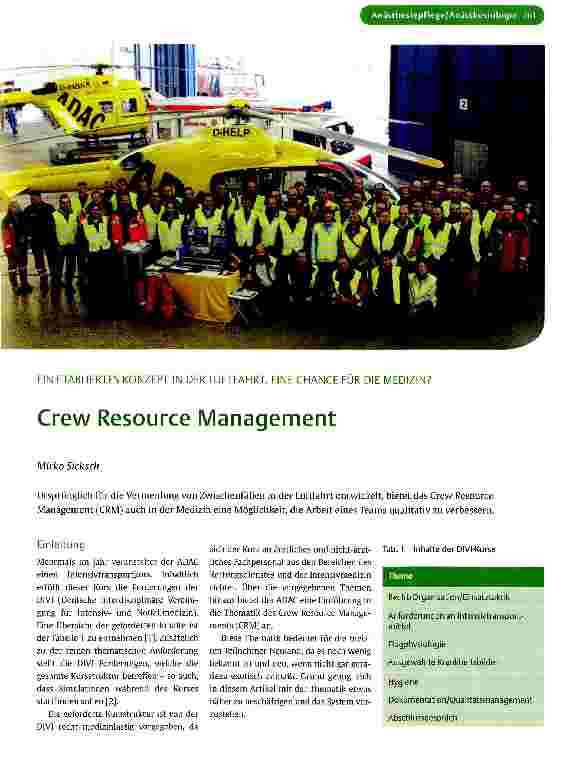 Vorschauseite 1: Crew Resource Management
