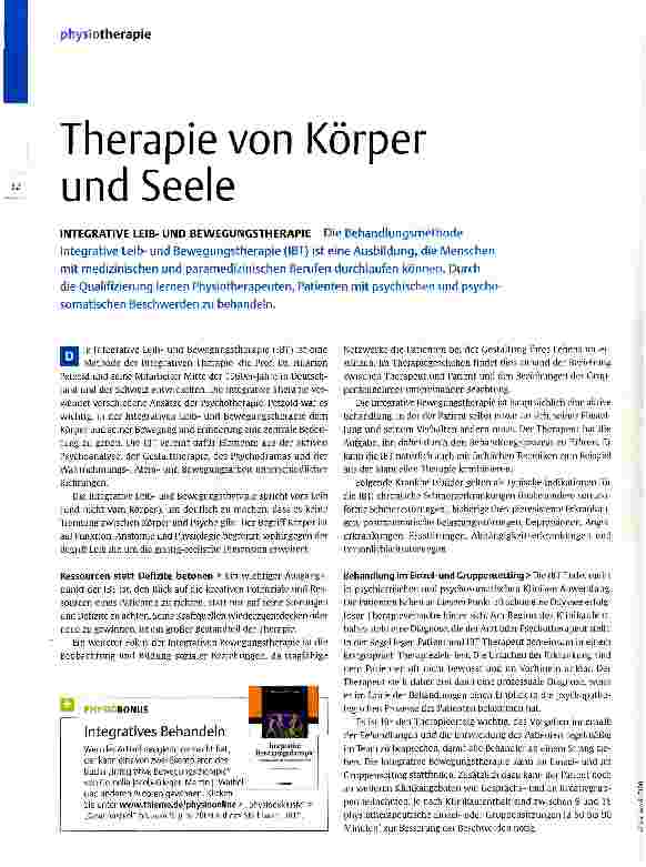 Vorschauseite 1: Therapie von Körper und Seele