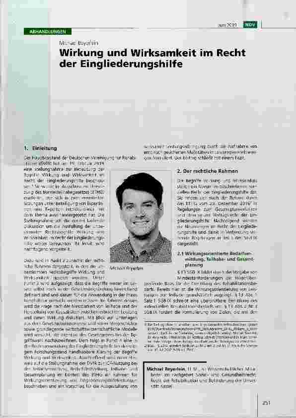 Vorschauseite 1: Wirkung und Wirksamkeit im Recht der Eingliederungshilfe