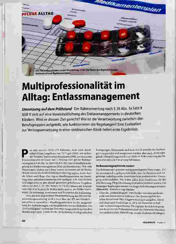 Vorschauseite 1: Multiprofessionalität im Alltag: Entlassmanagement