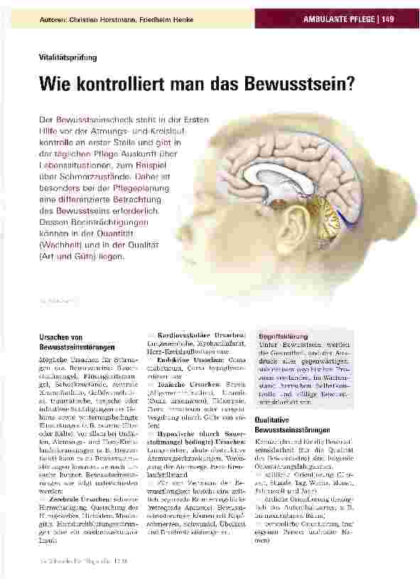 Vorschauseite 1: Wie kontrolliert man das Bewusstsein?