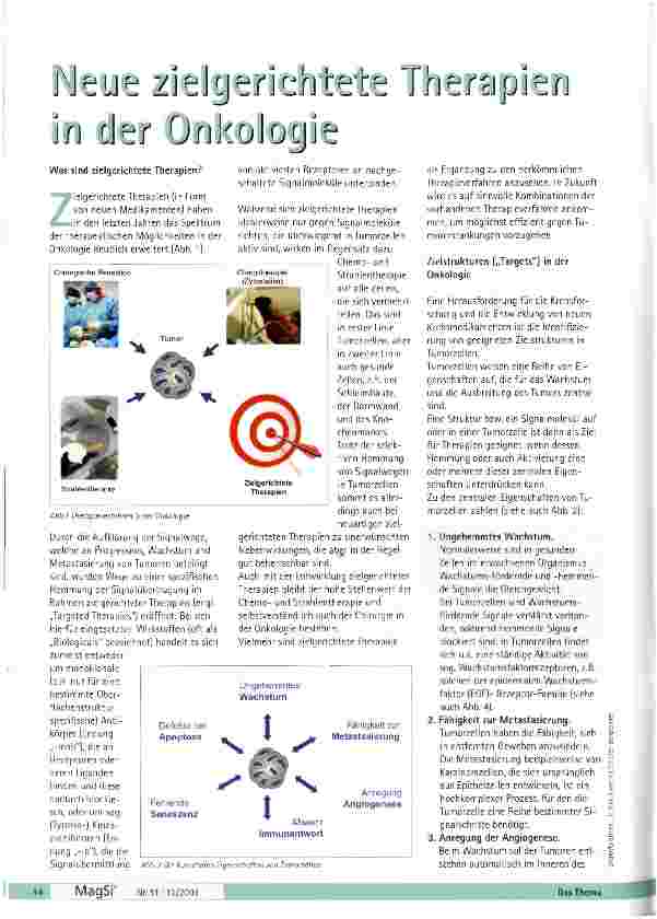 Vorschauseite 1: Neue zielgerichtete Therapien in der Onkologie