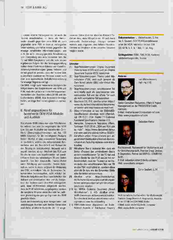 Vorschauseite 6: OEM-PLM-Konstellationen un ter der MDR