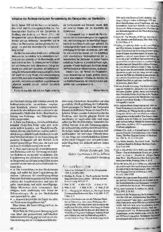 Vorschauseite 5: Zwischen Selbstbestimmung und Wert des Lebens Die neue internationale Euthanasie-Debatte