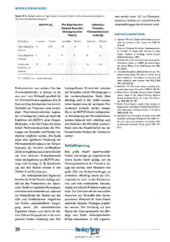 Vorschauseite 3: Chemoprävention des Krebses