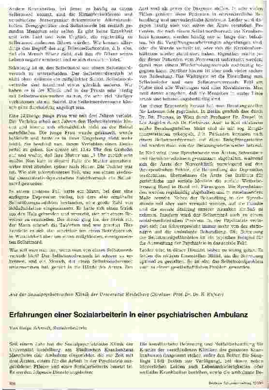 Vorschauseite 1: Erfahrungen einer Sozialarbeiterin in einer psychiatrischen Ambulanz
