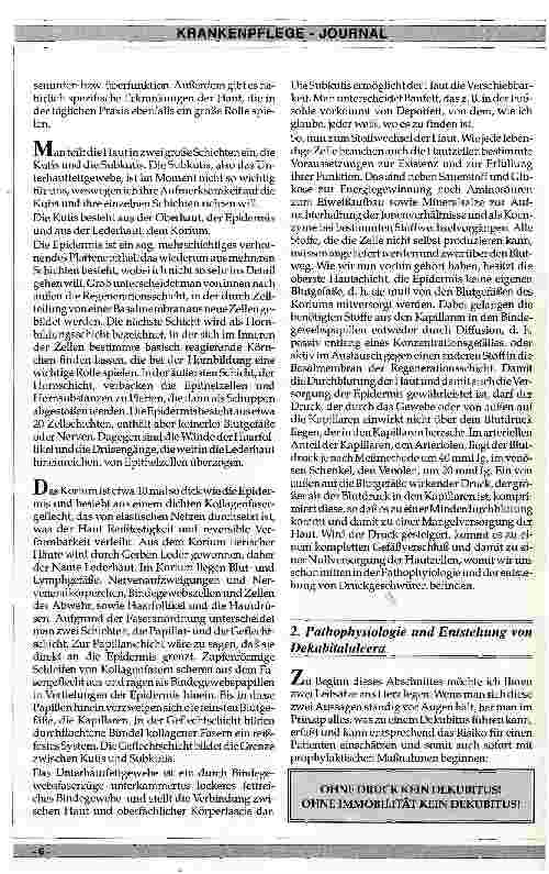 Vorschauseite 2: Pathophysiologie von Dekubitalulcera und ihre Prophylaxe