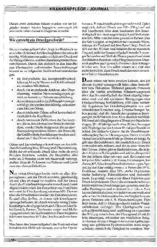 Vorschauseite 3: Pathophysiologie von Dekubitalulcera und ihre Prophylaxe
