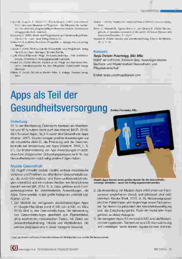 Vorschauseite 1: Apps als Teil der Gesundheitsversorgung