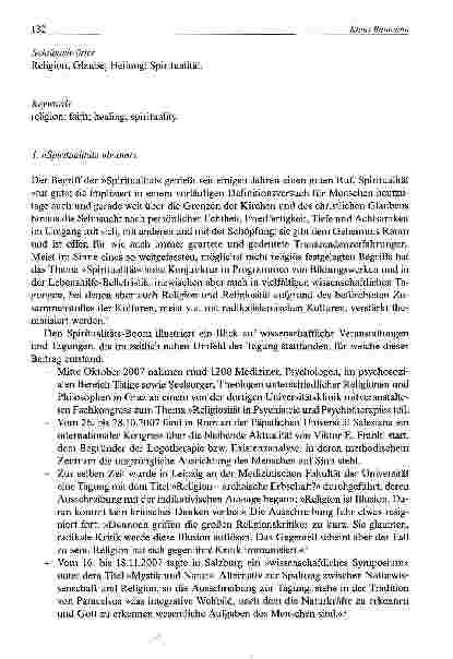 Vorschauseite 2: Religiöser Glaube, persönliche Spiritualität und Gesundheit