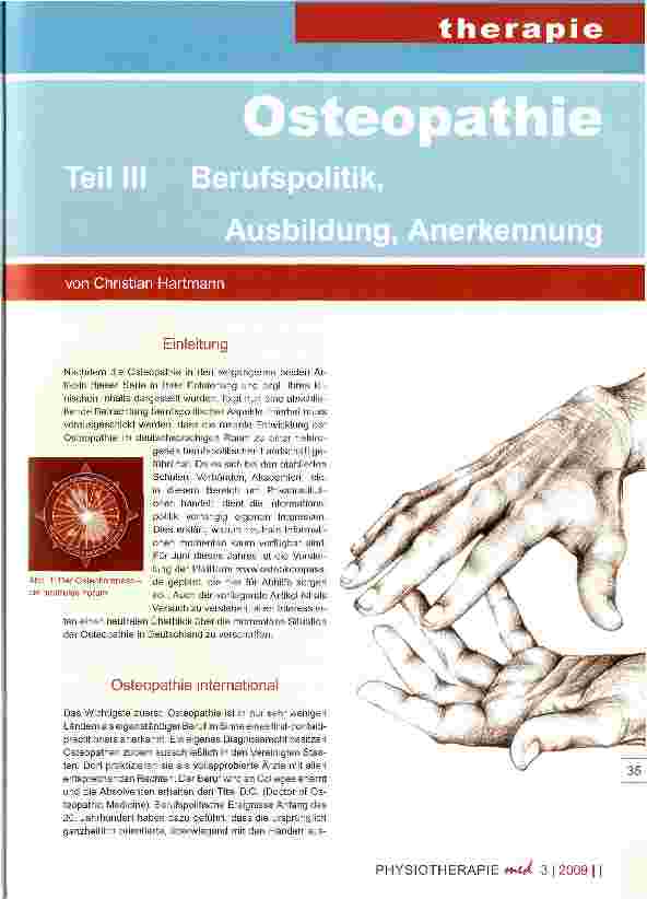 Vorschauseite 1: Osteopathie Berufspolitik, Ausbildung, Anerkennung