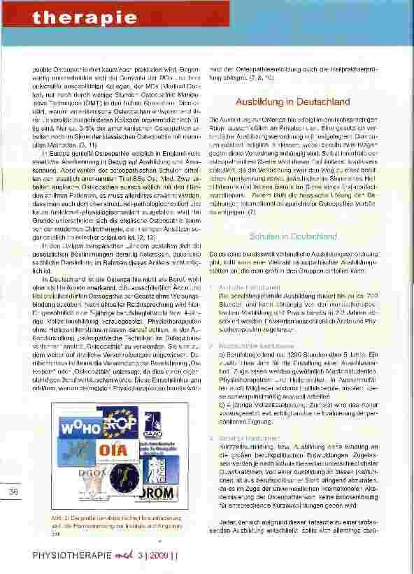 Vorschauseite 2: Osteopathie Berufspolitik, Ausbildung, Anerkennung