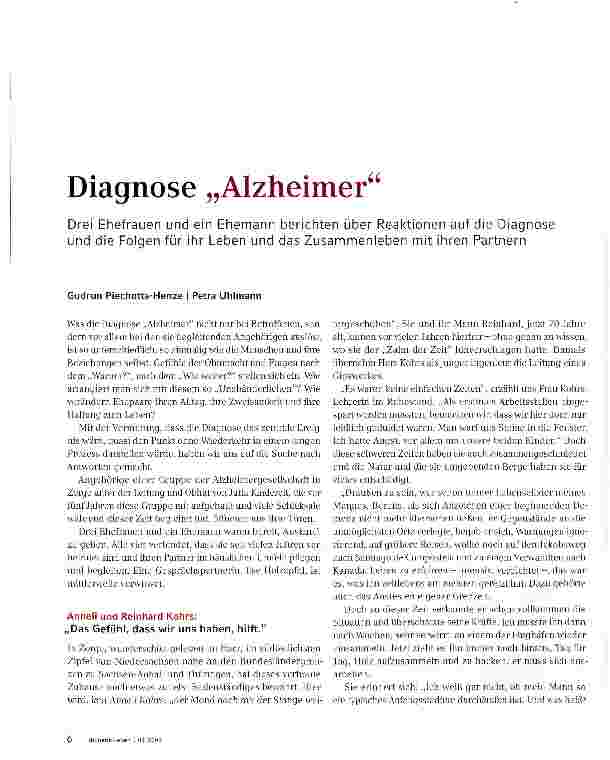Vorschauseite 1: Diagnose „Alzheimer