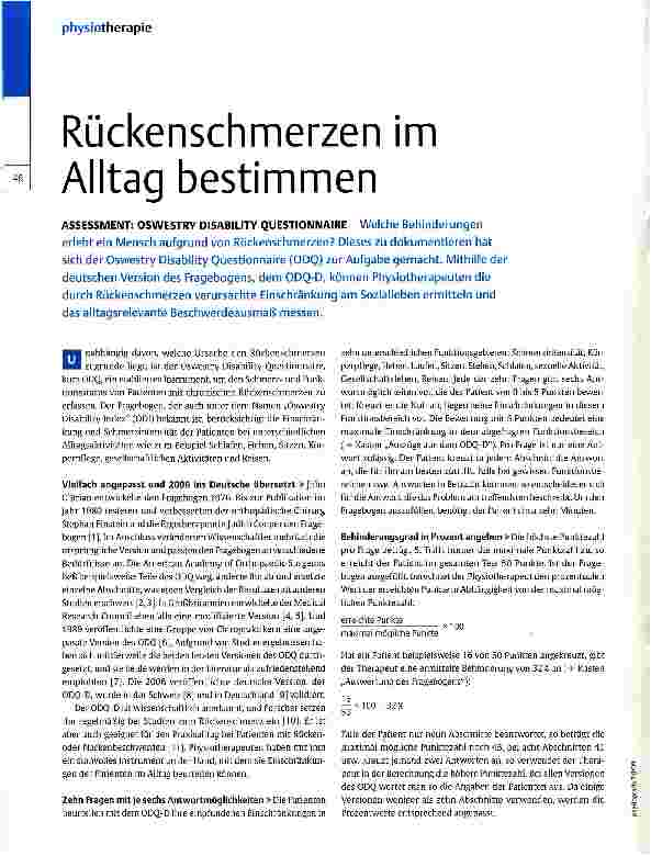 Vorschauseite 1: Rückenschmerzen im Alltag bestimmen