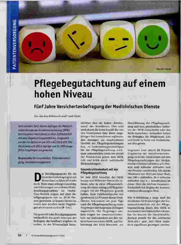 Vorschauseite 1: Pflegebegutachtung auf einem hohen Niveau