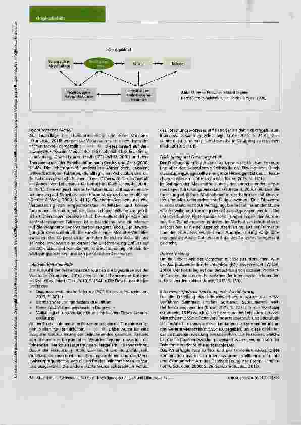 Vorschauseite 3: Bewältigungsstrategien und Lebensqualität aus Sicht von Menschen mit einer systemischen Sklerose Ein potenzielles Handlungsfeld der Ergotherapie