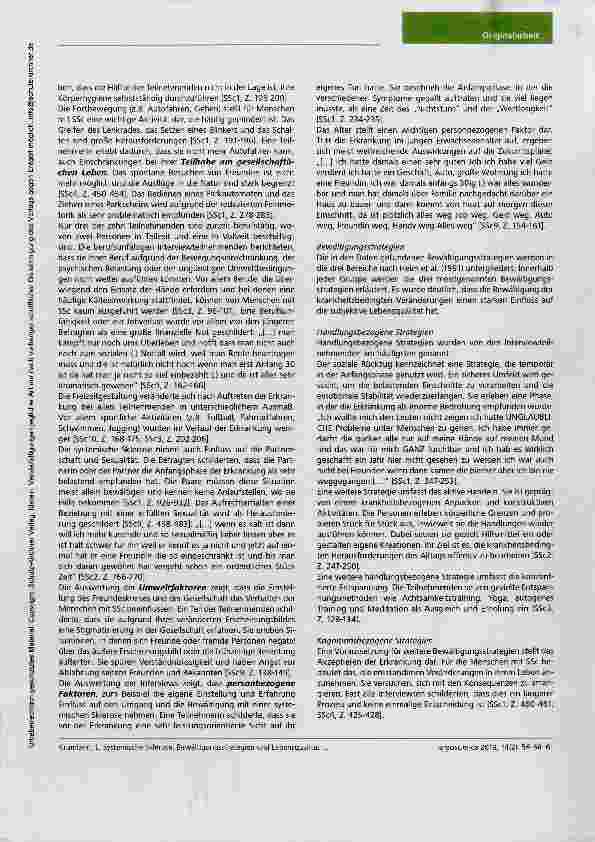 Vorschauseite 6: Bewältigungsstrategien und Lebensqualität aus Sicht von Menschen mit einer systemischen Sklerose Ein potenzielles Handlungsfeld der Ergotherapie