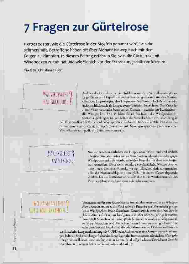 Vorschauseite 1: 7 Fragen zur Gürtelrose