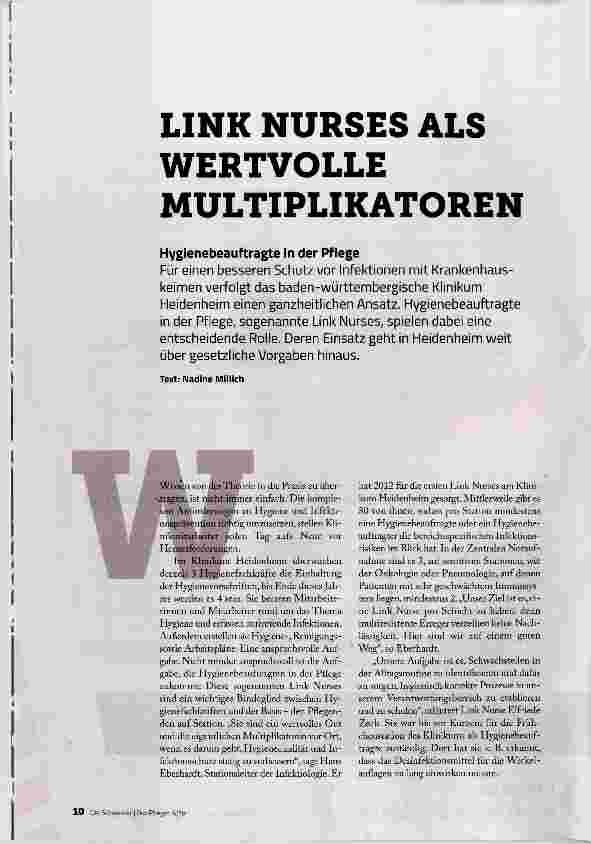 Vorschauseite 1: LINK NURSES ALS WERTVOLLE MULTIPLIKATOREN