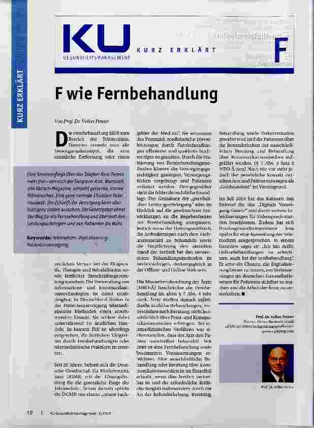 Vorschauseite 1: F wie Fernbehandlung