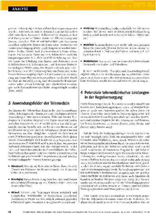 Vorschauseite 3: Potenziale und Barrieren der Telemedizin in der Regelversorgung