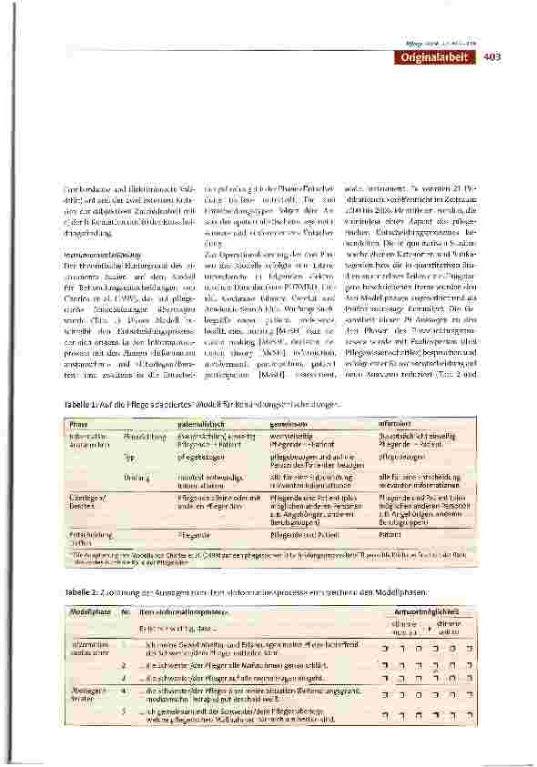 Vorschauseite 3: Entwicklung und testtheoretische Analyse eines Erhebungsinstruments zu Präferenzen und Erleben von Patienten in Bezug auf die Beteiligung an pflegerischen Entscheidungen im Akutsp…