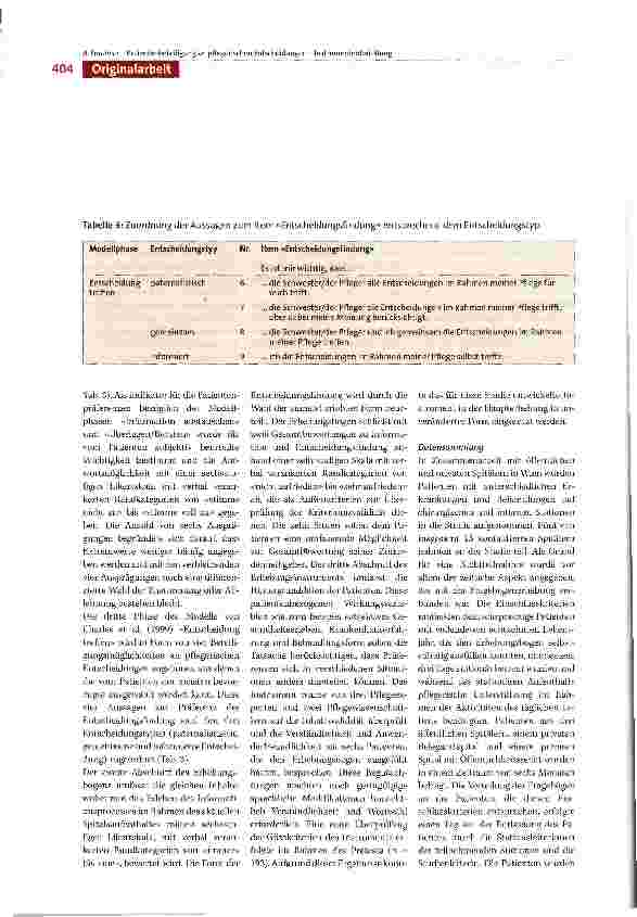 Vorschauseite 4: Entwicklung und testtheoretische Analyse eines Erhebungsinstruments zu Präferenzen und Erleben von Patienten in Bezug auf die Beteiligung an pflegerischen Entscheidungen im Akutsp…