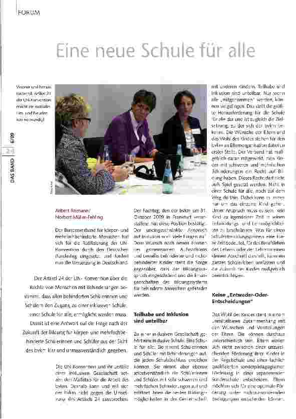 Vorschauseite 1: Eine neue Schule für alle
