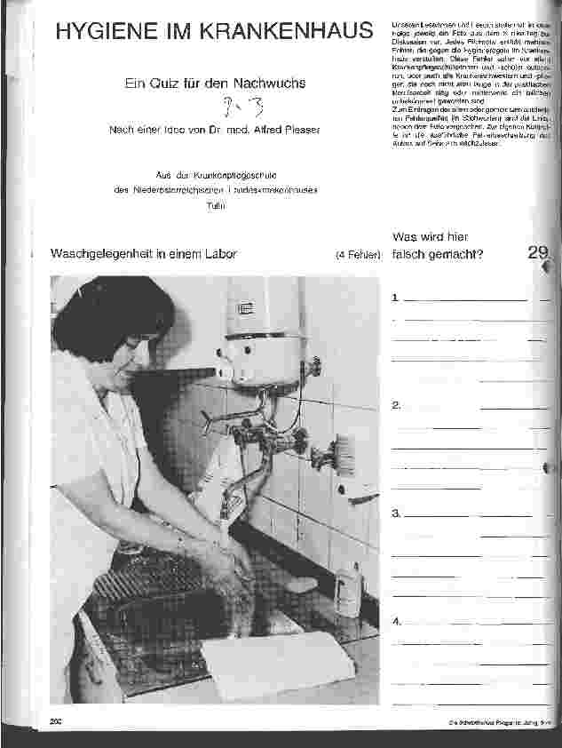 Vorschauseite 1: Hygiene im Krankenhaus Ein Quiz für den Nachwuchs