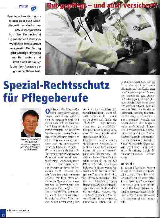 Vorschauseite 1: Spezial-Rechtsschutz für Pflegeberufe